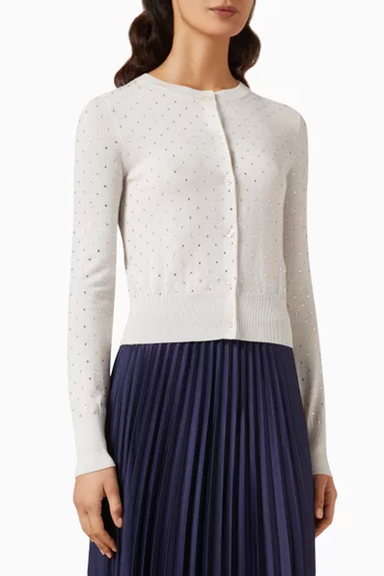 Embellished Knit Cardigan in Virgin Wool