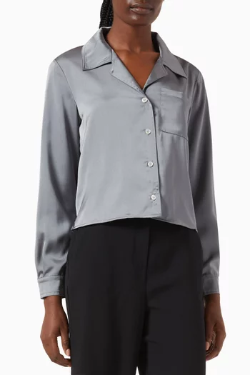 Cropped Shirt in Satin