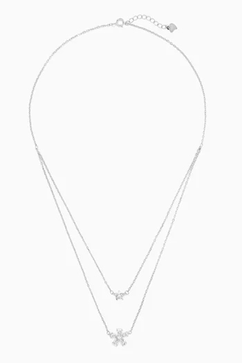 Double Pendant Necklace in Sterling Silver