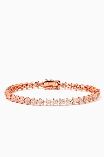Crystal Starfish Bracelet in Rose gold-plated Sterling Silver