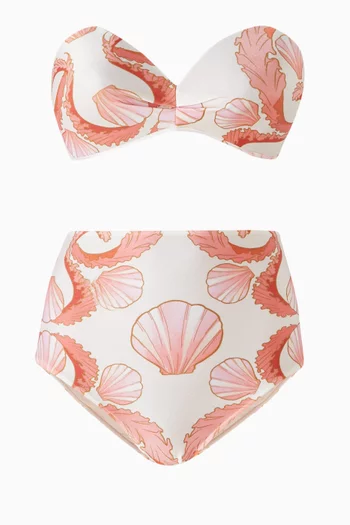 Seashell High-waist Bikini Set