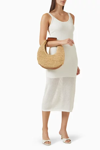 Moon Tote Bag in Natural Raffia