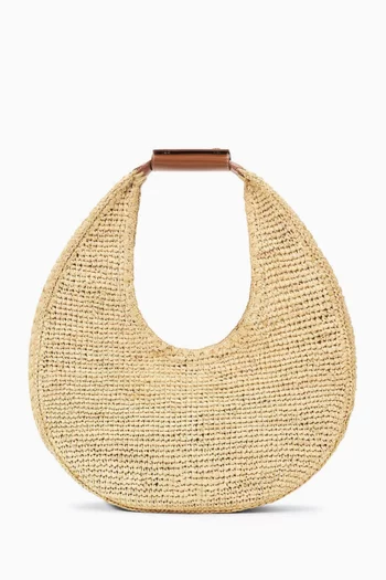 Moon Tote Bag in Natural Raffia