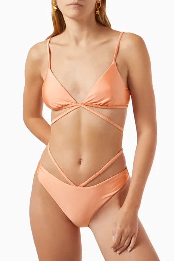 Harlen Tie-up Bikini Top in Stretch Nylon