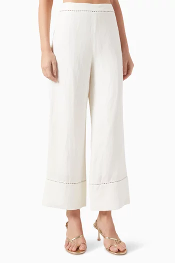Colley Cropped Pants in Linen Blend