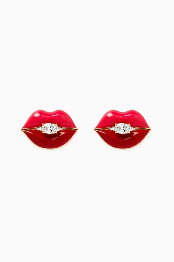 Sugar Lips Stud Earrings in 18kt Yellow Gold