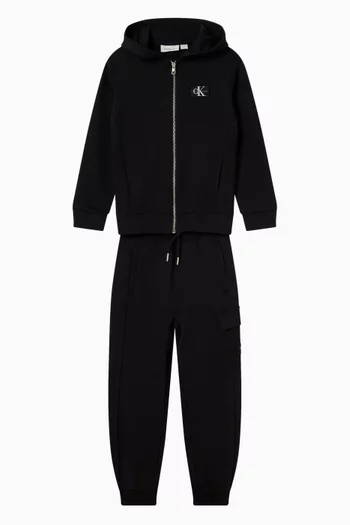 Logo Badge Cargo Sweatpants in Cotton