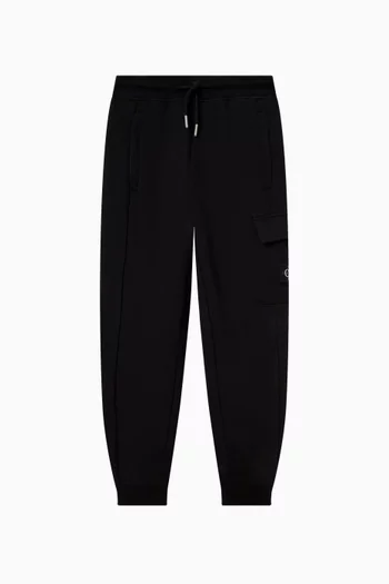 Logo Badge Cargo Sweatpants in Cotton