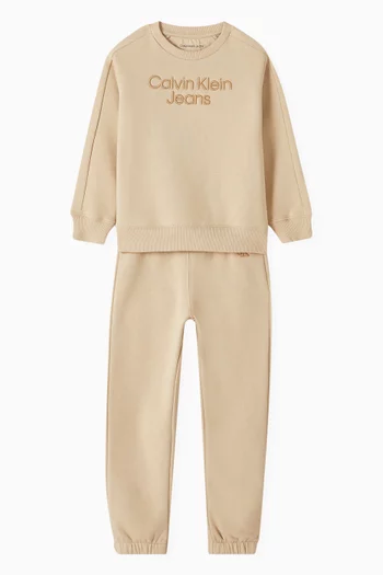 Logo Embroidered Tracksuit Set in Cotton-blend