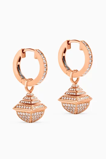 Cleo Rev Midi Diamond Drop Earrings in 18kt Rose Gold