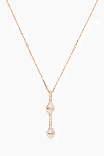 Cleo Diamond & Agate Drop Pendant Necklace in 18kt Rose Gold