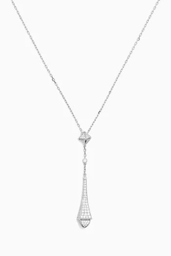Cleo Diamond Teardrop Pendant Necklace in 18kt White Gold