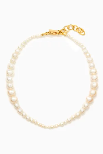 Classic Freshwater Pearl Anklet in 18kt Gold-plated Sterling Silver