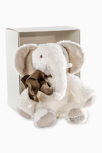 Fluffy Elephant Plush Toy in Organic Cotton