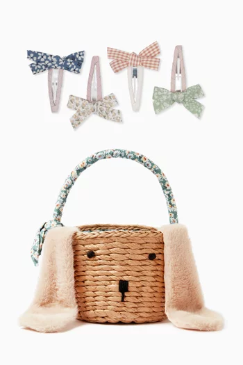 Bunny Bucket Bag & Hair Clips Gift Set