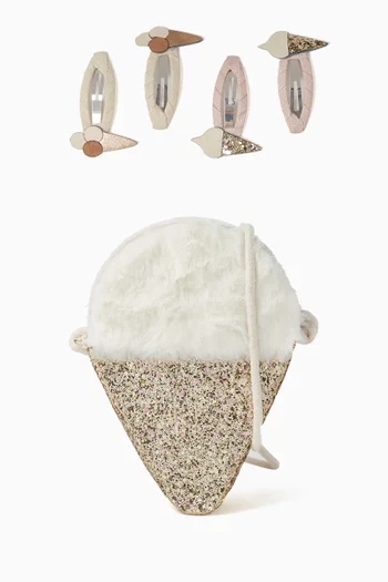 Ice Cream Crossbody Bag & Matching Hair Clips Gift Set