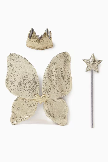 Magical Dress Up Wings, Wand & Crown in Sequins