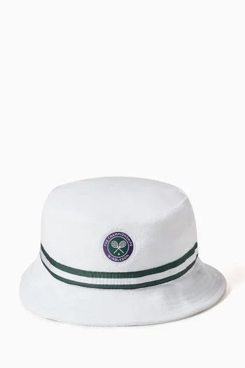 Wimbledon Reversible Bucket Hat in Cotton-terry