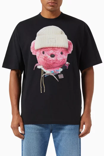 Teddy Bear Printed T-shirt in Cotton