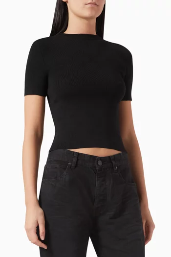 BB Cropped Knit Top in Wool
