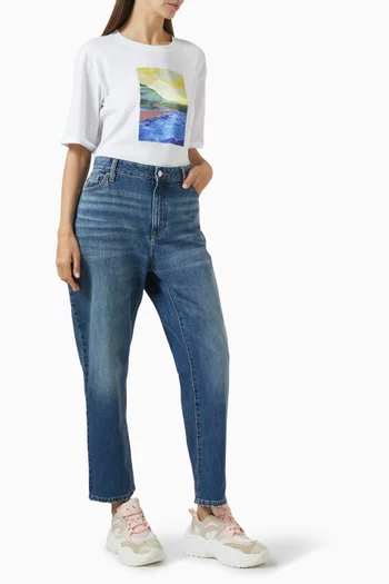 Cropped Boyfriend Jeans in Denim