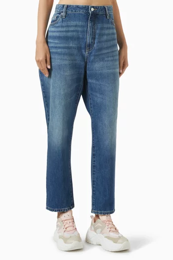 Cropped Boyfriend Jeans in Denim
