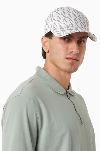 Logo Baseball Hat in Cotton Gabardine