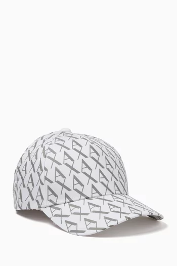 Logo Baseball Hat in Cotton Gabardine