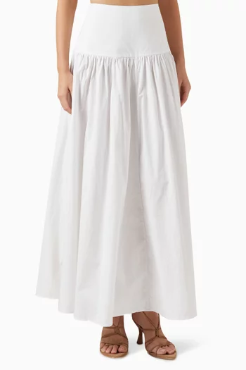Solana High-waisted Maxi Skirt in Cotton-poplin