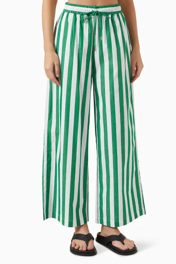 Leti Striped Pants in Cotton-voile