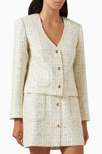 Anitta Button-up Jacket in Tweed