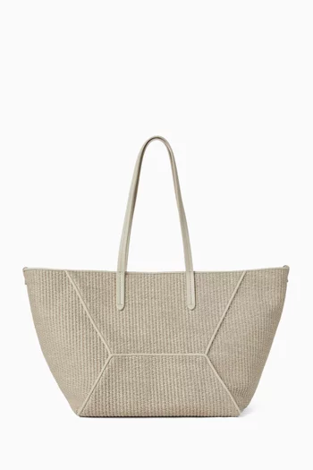 Monili-embellished Tote Bag in Raffia