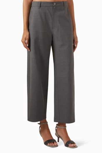 Straight-leg Trousers in Cotton