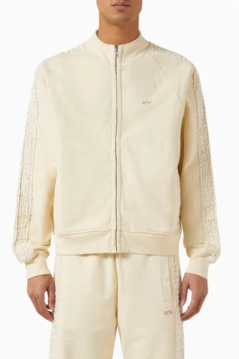 Flower Trim Track Jacket in Cotton