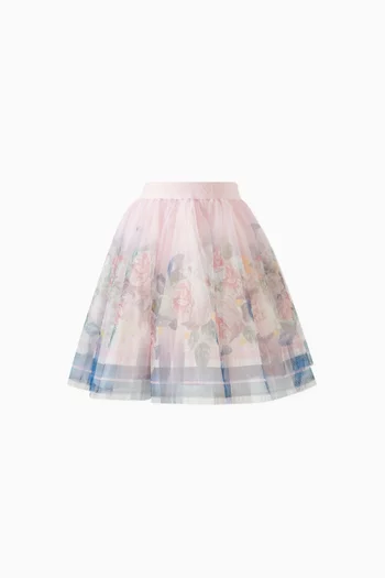 Baroque Rose Skirt in Tulle