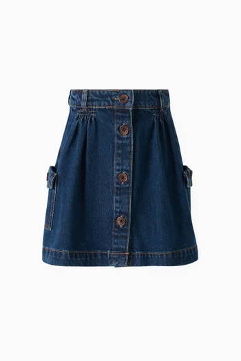 Genese Flared Skirt in Denim