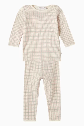 Timi Checkered Two-Piece Set in Organic Cotton