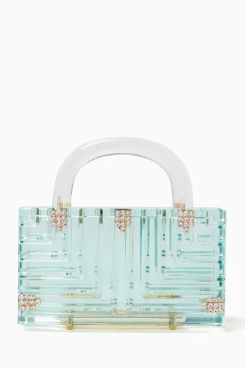 Elle Top-handle Clutch in Acrylic