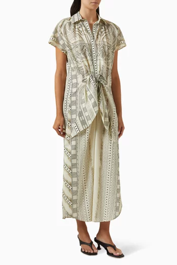 Yuna Knot Maxi Dress in Cotton
