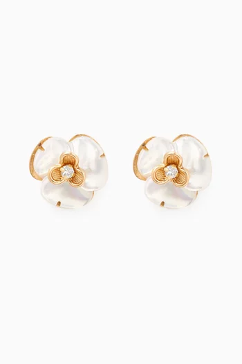 Floral Diamond Stud Earrings