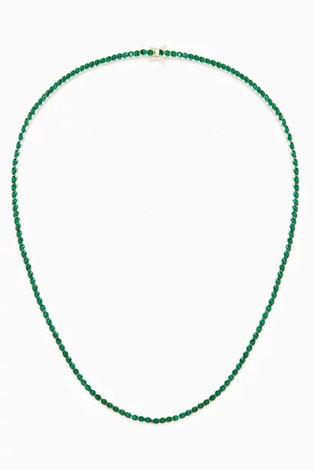Verde Tennis Necklace in Sterling Silver