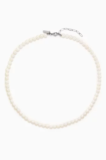 Classic Pearl Necklace in Sterling Silver