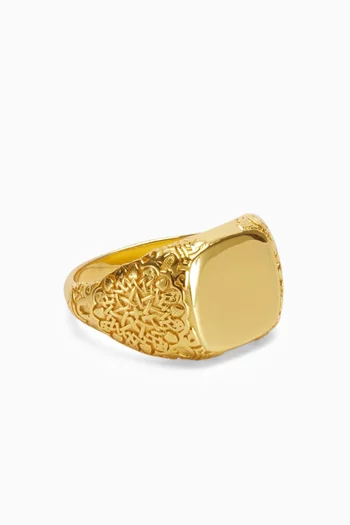 Arabia Signet Ring in Gold-plated Sterling Silver