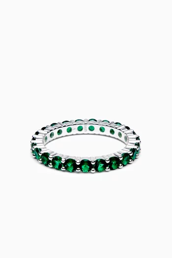 Verde Eternity Ring in Sterling Silver