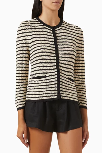 Therese Striped Cardigan in Pima Cotton Blend