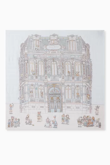 بطانية مربعة بطبعة قصر شو قطن عضوي