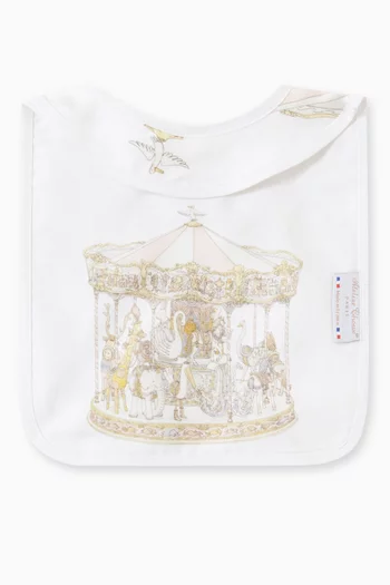 Carousel-print Bib in Organic Cotton