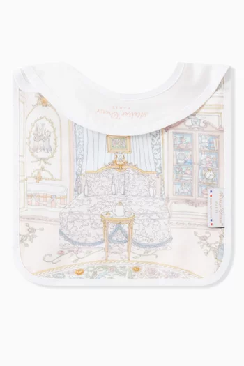French Bedroom-print Bib in Organic Cotton