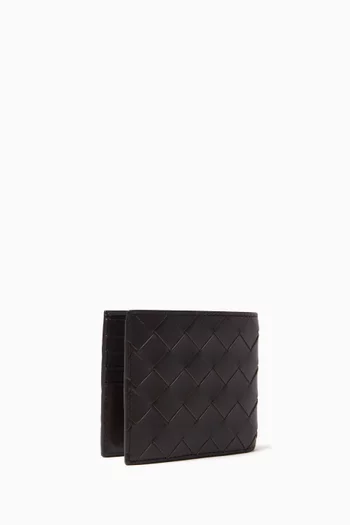 Bi-fold Wallet in Intrecciato Leather