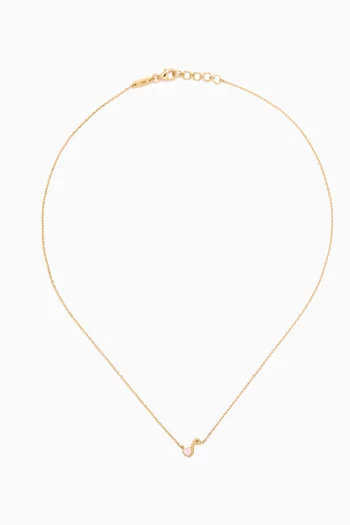 Arabic Letter 'Meem' Heart Charm Necklace in 18kt Yellow Gold